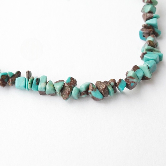 Vintage Turquoise Nugget Bead Necklace 34” Long Strand - Picture 3 of 4